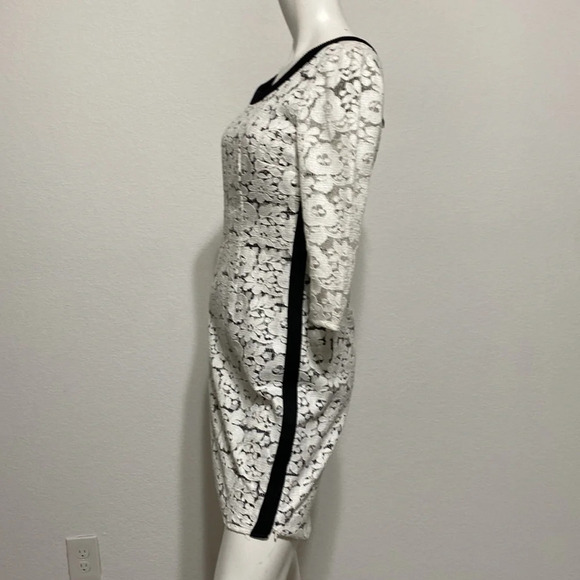 Tracy Reese White & Black Floral Lace High Low Mini Dress 0 - Picture 3 of 9